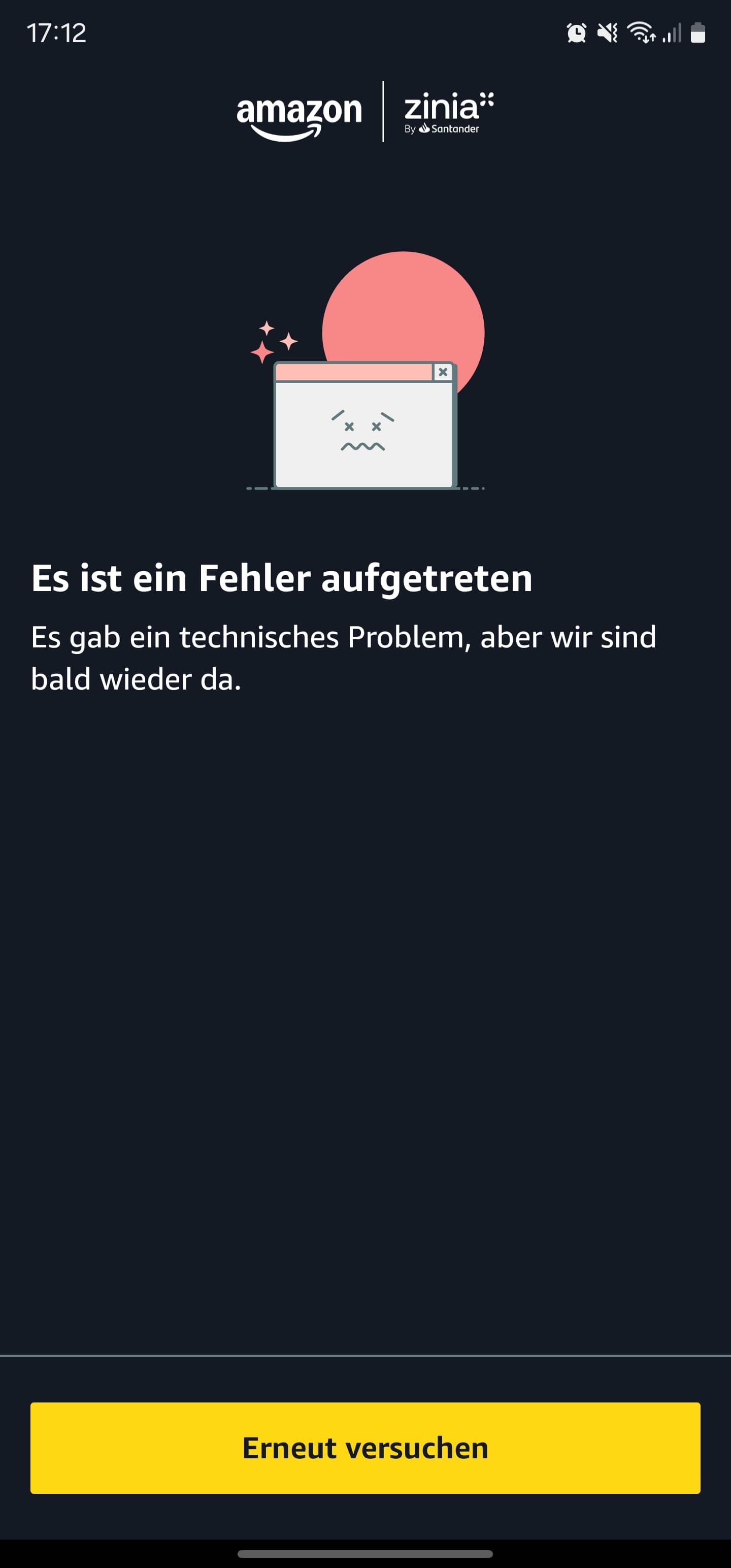 Amazon Visa app crashing