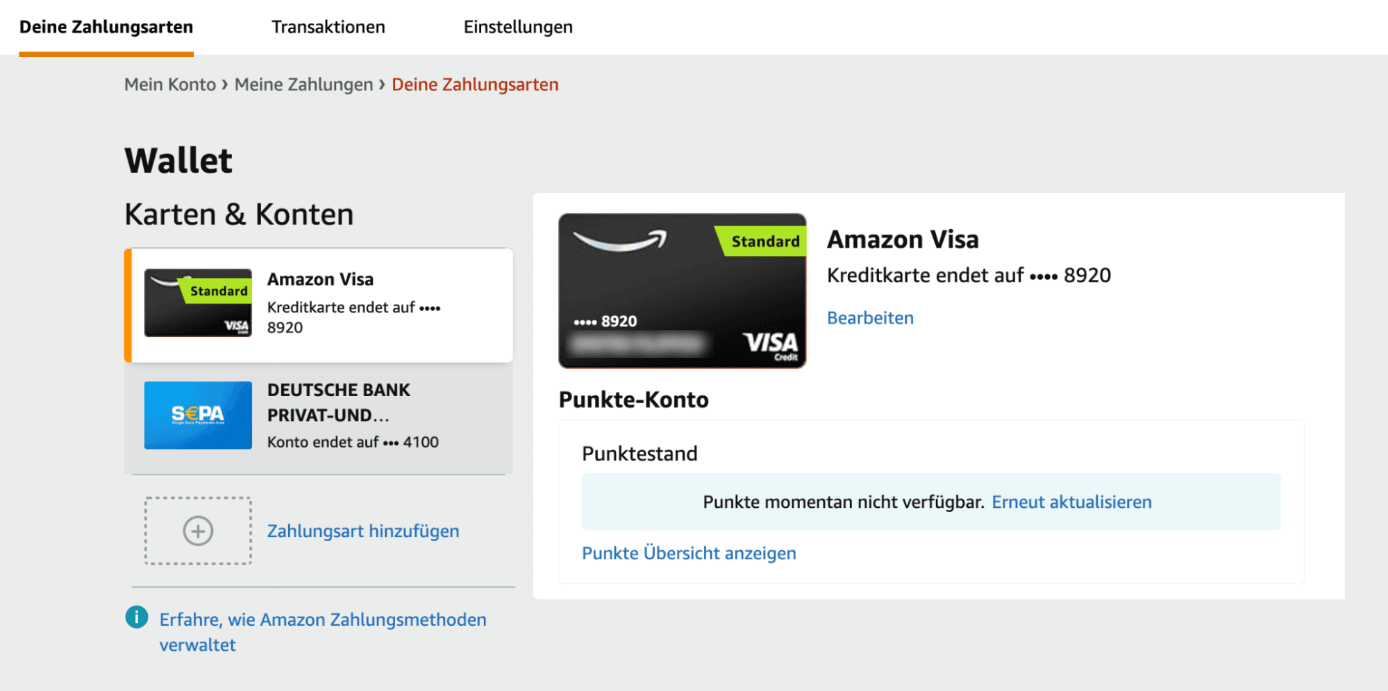 A problem with bonus points on amazon.de
